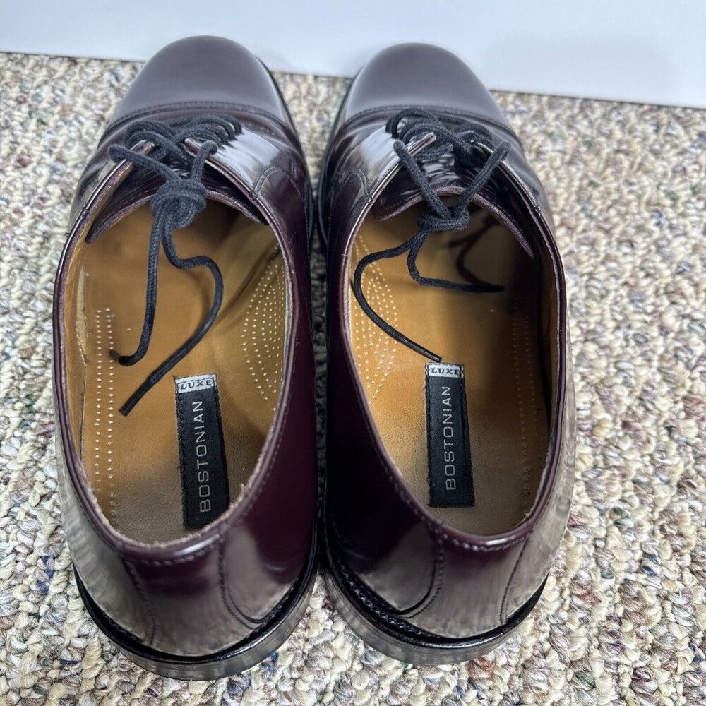 Bostonian Mens SIZE 10 W BURGUNDY Leather Outsole Classics LUXE Oxford Shoes - Picture 6 of 10